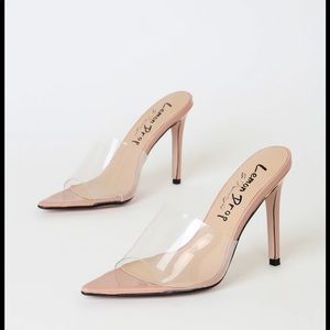 Lemon drop Kaiser nude pointed toe high heel sandals